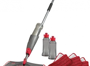 Rubbermaid Reveal Spray Microfiber Floor Mop Cleaning Kit for Laminate & Hardwood Floors, Spray Mop with Reusable Washable Pads, Commercial Mop