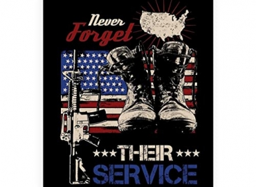 “Never Forget Their Service”-American Flag Wall Art -8 x 10″ Patriotic US Military Print -Ready to Frame. Home-Office-Garage-Bar-Shop-Man Cave Decor. Great Gift of Gratitude for Military-Veterans!