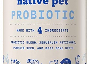 Native Pet Probiotic for Dogs – Vet Created Probiotic Powder for Dogs for Digestive Issues – Dog Probiotic Powder Blend + Prebiotic + Bone Broth – 232 Gram 6 Billion CFU – Probiotics Dogs Will Love!