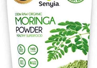 100% Pure Organic Moringa Leaf Powder – Green Superfood Vegan Raw Nutrition – Complete Vegetarian Plant Protein, Energy Booster, Antioxidant, Amino Acids, Weight Loss, Keto Diet Vitamin Supplement