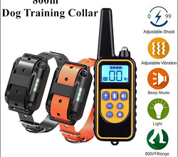 ELECTRIC DOG TRAINING COLLAR 800M WATERPROOF REMOTE CONTROL LCD VIBRATION SOUND