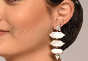 Big Indian Beaded and Gold Jewelry Earrings by Sonoor Jewels  
